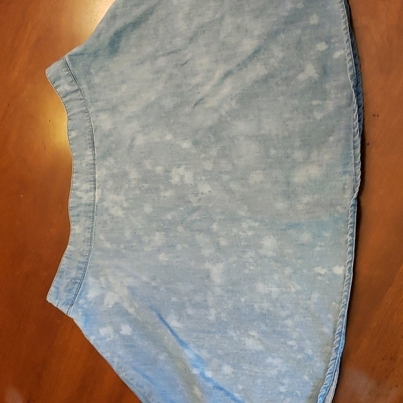 Forever 21 Repurposed Bleached Denim Chambray Skater Mini Skirt M EUC - Picture 3 of 11